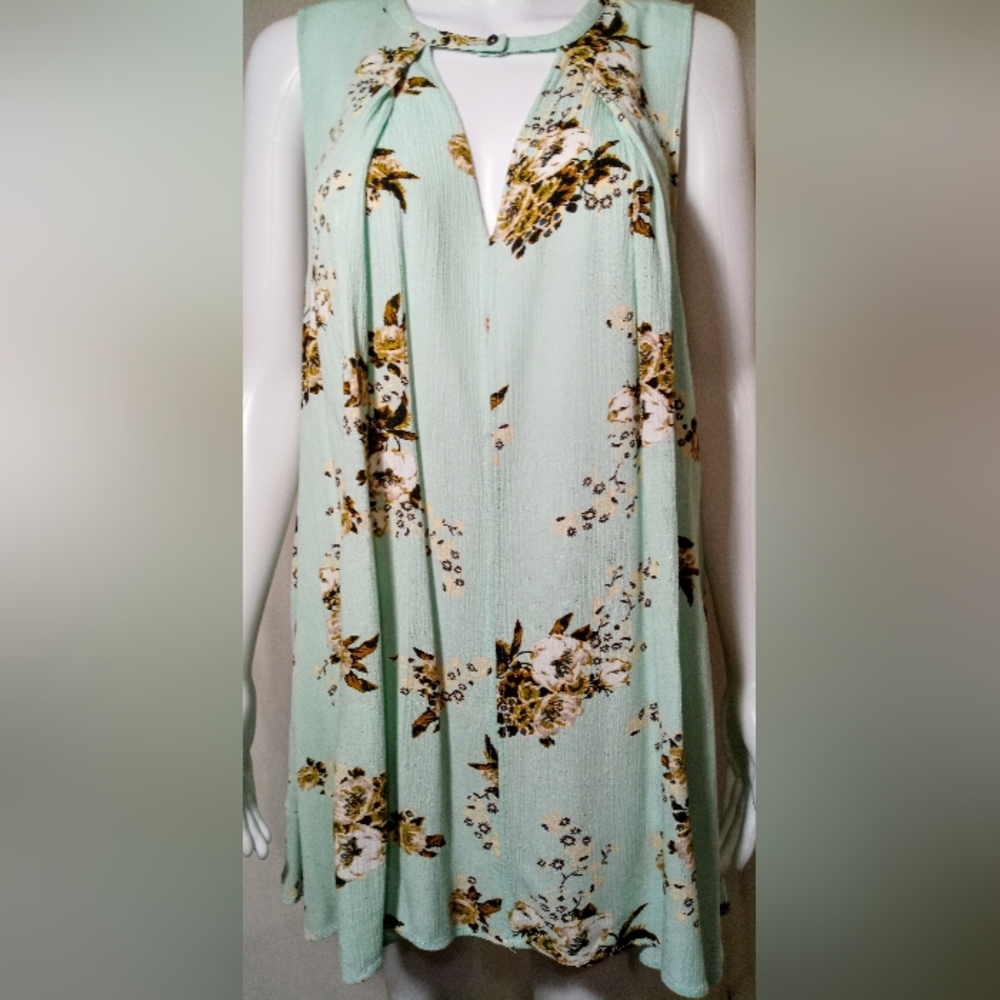 Free People Aqua Tree Swing S/ L Tunic Top